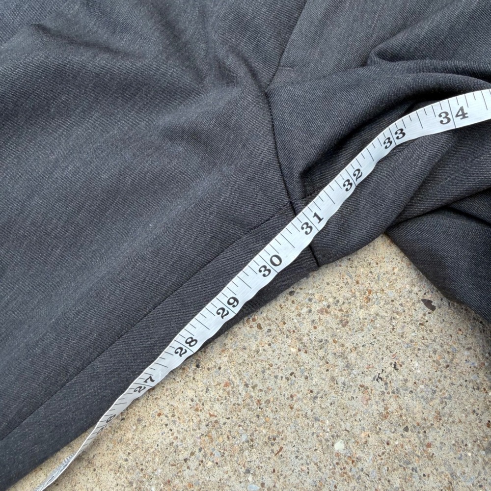 Brooks Brothers Dress Pants Mens 36 Charcoal Grey Pleated Cuffed Wool Trousers - Picture 12 of 16
